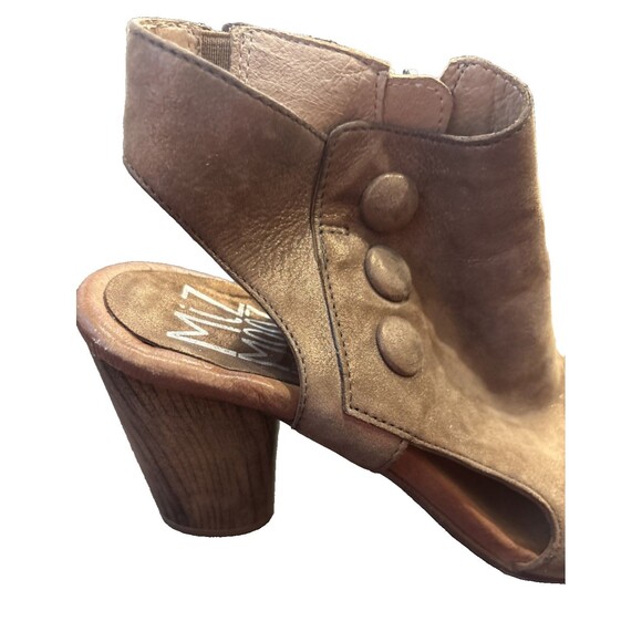 Miz Mooz Leather Peep-Toe Heeled Sandals EU 39 US 8.5 Shimmery Tan - Picture 2 of 11